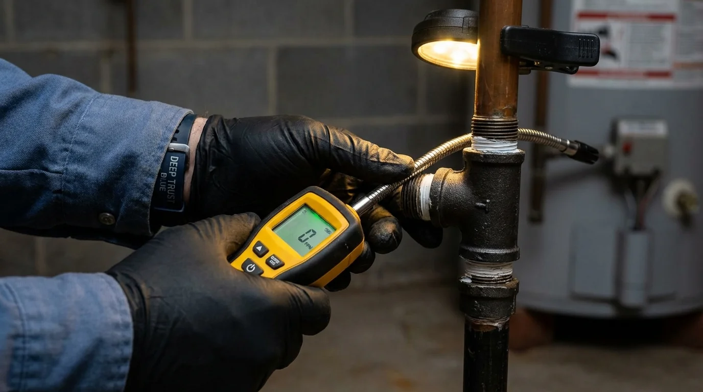Gas leak detection with electronic sniffer by Johns Plumbing LLC in Zapata