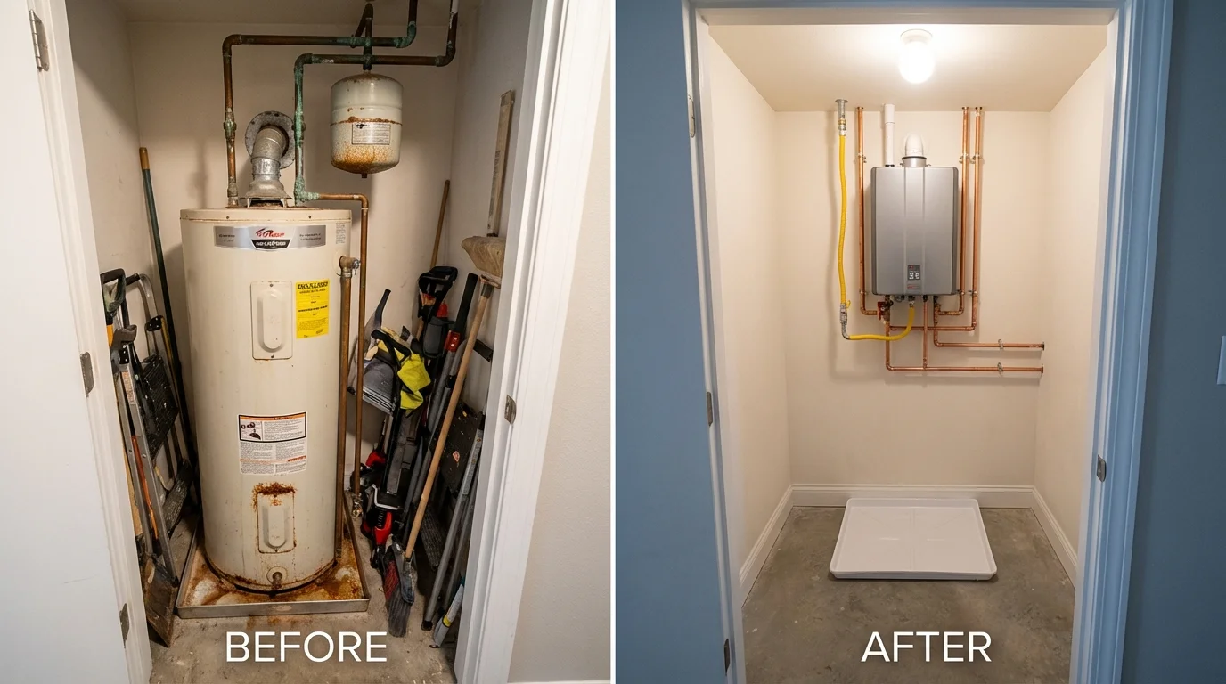 Tank water heater versus wall-mounted tankless unit comparison for Zapata, TX homeowners